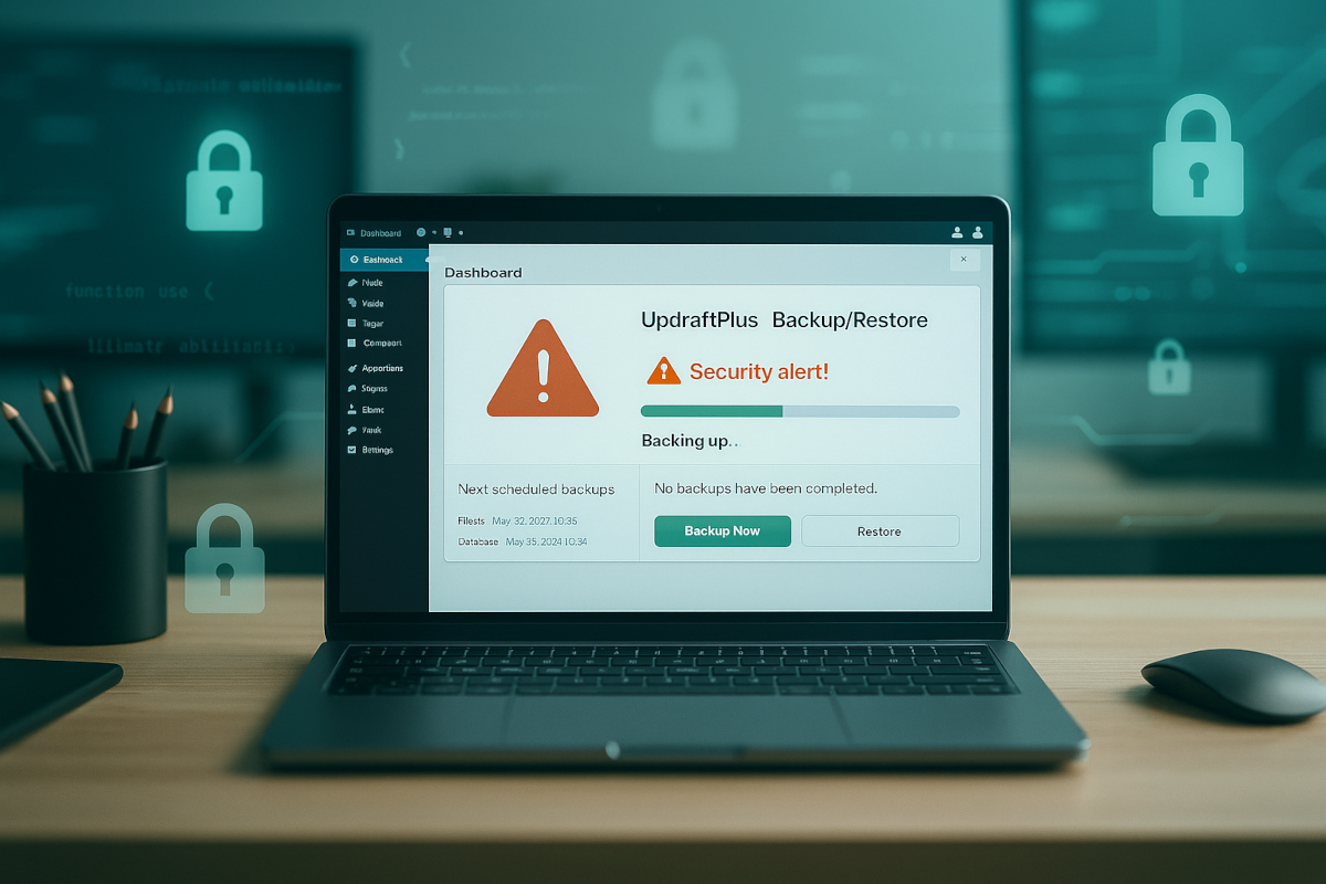 Updraft backups security warning