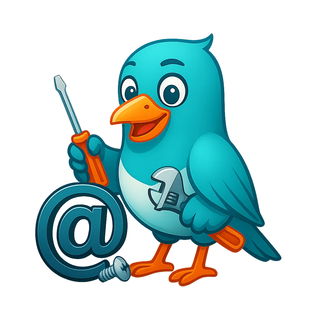 Bird with screwdriver fixing email